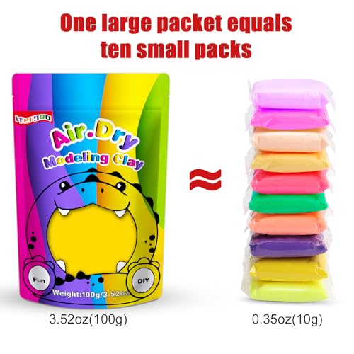 ifergoo 100g Yellow Air Dry Clay, 3.5oz DIY Creative Modeling Clay for Kids - color: Yellow/100g