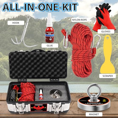 FINDMAG 1000 LBS Fishing Magnets Heavy Duty, 3.54 Inch Magnet Fishing Kit - color: Rectangular Toolbox, size: 3.54 inches(90mm)-1000lb