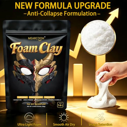 MEARCOOH Modeling air Dry Foam Clay White Cosplay Magic Clay 100g (3.53oz) - color: White, size: 100g