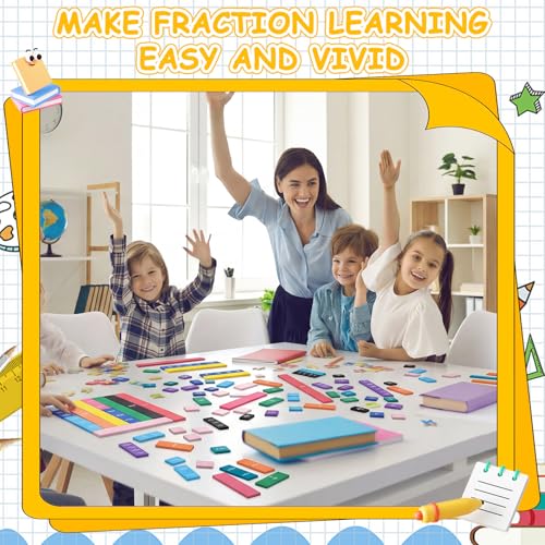 Sayglossy 40 Set Fraction Strip Manipulatives Math Fraction Tiles