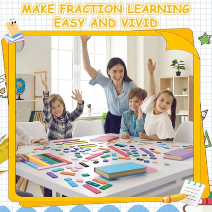 Sayglossy 40 Set Fraction Strip Manipulatives Math Fraction Tiles