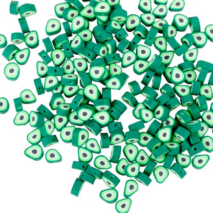 100pcs Green Avocado Polymer Clay Spacer Beads for Women Jewelry Making DIY Bracelet Necklace Hair Clip Accessories (Avocado) - color: Avocado