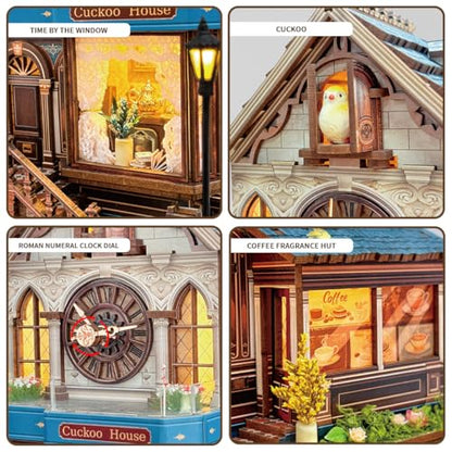 3D Wooden Puzzles for Adults DIY Miniature Cuckoo Clock House Kit - color: Cuckoo House