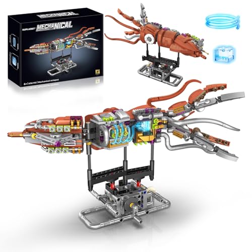 Mechanical Squid Building Set with LED Lights for Kids,Boys 8-12+ - color: Cuttlefish