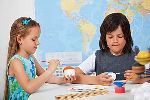 Pllieay Make Your Own Solar System Model with 14 Mixed Sized Polystyrene Spheres Balls and 10 Pieces 24 cm Long Bamboo Sticks for School Projects (Pack of 2) - size: 24 PCS Solar System Model Kit (Pack of 2)