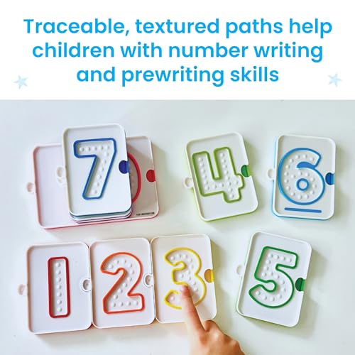 hand2mind Sensory Number Trays, Learning Numbers for Kids, Fine Motor Activities, Counting Toys for Sensory Seeking Kids, Texture Toys, Pre-Writing Skills for Toddlers, Montessori Math Materials