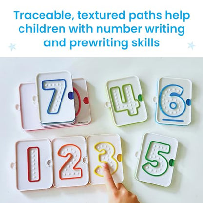 hand2mind Sensory Number Trays, Learning Numbers for Kids, Fine Motor Activities, Counting Toys for Sensory Seeking Kids, Texture Toys, Pre-Writing Skills for Toddlers, Montessori Math Materials