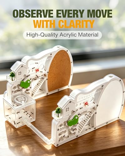 2PCS Ant Castle Kit with Connecting Tubes & Forage Box, Double-Sided Clear Acrylic Ant Habitat, Expandable Ant Farm for Colony Observation, Natural Ant Nest Exploration & Hobby Enthusiasts