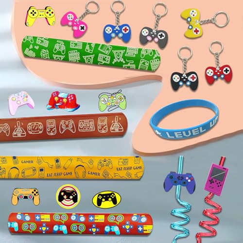 110PCS Video Game Party Favors, Gamer Goodie Bag Stuffers and Supplies - style: Video Game