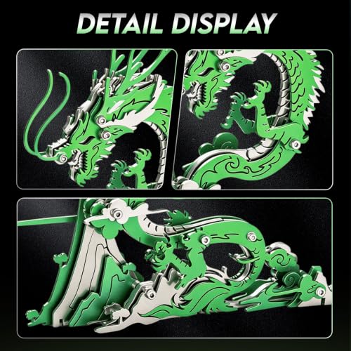 3D Metal Puzzle Mechanical Model Kit Green Dragon Stainless Steel - color: A7-green Dragon