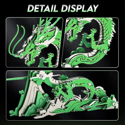 3D Metal Puzzle Mechanical Model Kit Green Dragon Stainless Steel - color: A7-green Dragon