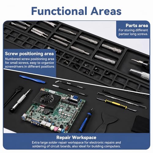Kaisi Extra Large Soldering Mat, 932°F Heat Resistant Silicone Solder Mat - color: Black, size: 27.6'' x 15.7''