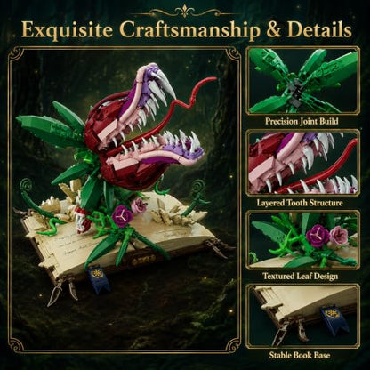 Ancient Magic Book & Cannibal Flower Building Block Set - color: Magic Book