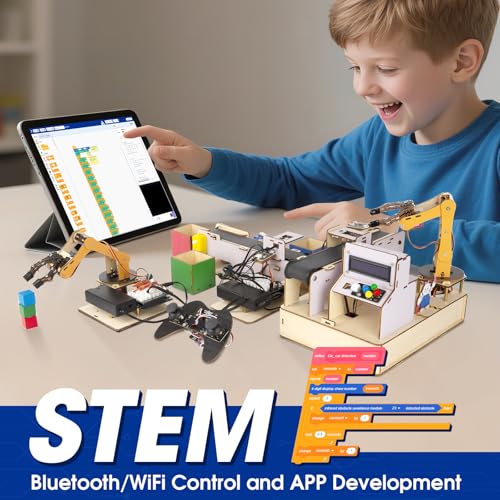 ACEBOTT IoT STEM Kit for Kids, Smart Factory Starter Kit for Arduino ESP32, Educational Science Kits Compatible with Arduino Scratch, STEM Toys for Kids Teens Adults 10+