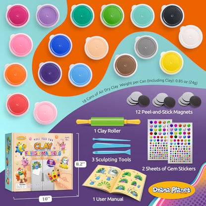 Drama Planet Make Your Own Clay Fridge Magnets Kit for Kids