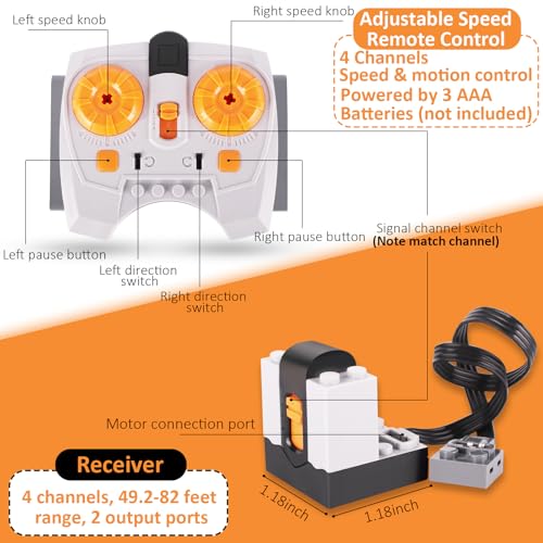 WEERSHUN 9-in-1 Motor Kit Compatible with Most Stud Building Blocks, Motor Set with Powerful Motors, Advanced Remote Control, Wide Compatibility