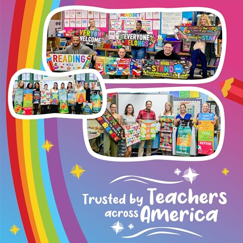 Sproutbrite 2 Pack 39"x13.5" Number Chart 1-100 for Classroom Wall - color: 1-100