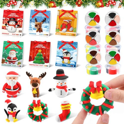 Capoda 6 Sets Christmas DIY Clay Kit Air Dry Modeling Animal Set - style: Christmas