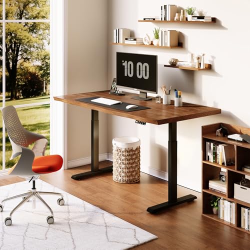 Sihtengxxhongs 47-inch Electric Height-Adjustable Solid Wood Desk, Height Memory Presets, Ergonomic Solid Wood Computer Desk for Home Use, Suitable for Gaming and Home Office Work - size: Adjust-S47
