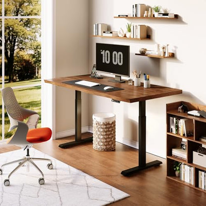 Sihtengxxhongs 47-inch Electric Height-Adjustable Solid Wood Desk, Height Memory Presets, Ergonomic Solid Wood Computer Desk for Home Use, Suitable for Gaming and Home Office Work - size: Adjust-S47