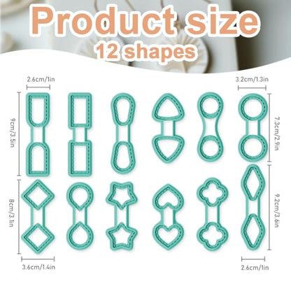 12Pcs Basic Shape Polymer Clay Cutters Geometric Keychain Clay Earrings Cutters Polymer Jewelry Cutter for Earrings Making Birthday Party DIY Supplies - color: Geometric