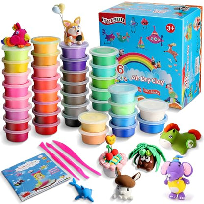 ifergoo Air Dry Clay, 36 Colors Magic Foam Modeling Clay for Kids - color: 36 Colors