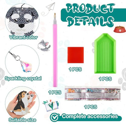 Ireer 6 Pcs Dog 5d Diamond Art Bookmarks for Adult，DIY Painting Kit - style: Dog