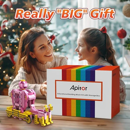 Apitor Robot G STEM Kits- Includes Large Storage, 8 in 1 Electric Building Toys for Kids 6-8 8-10, DIY Educational Construction Science Kit for Girls 6-12 Christmas Birthday Gift - style: Robot G(Storage)