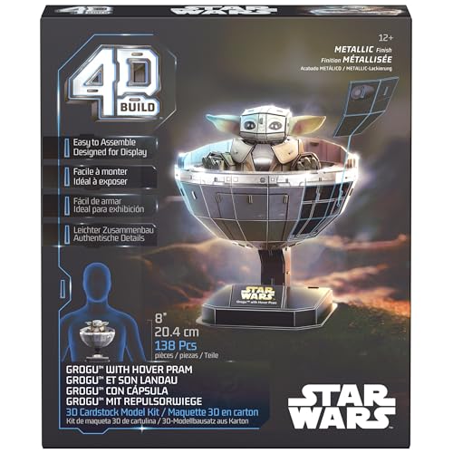 4D Build Star Wars Grogu in Carrier 3D Puzzle Model Kit, Collector Display