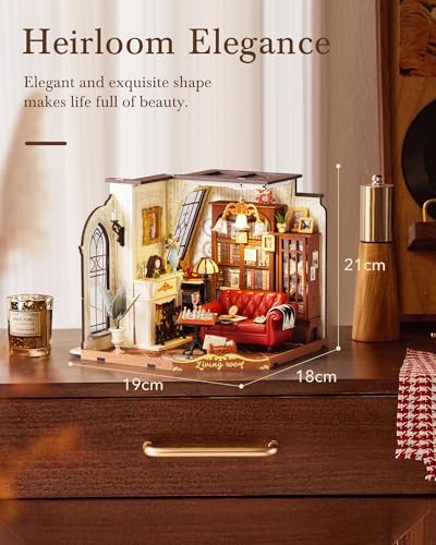 Rolife Living Room DIY Miniature Dollhouse Kit Gift for Adults - color: Catherine's Living Room