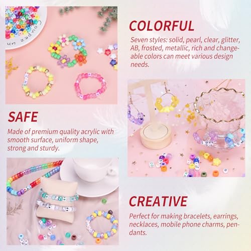 Quefe Bracelet Making Kit 96 Colors 3300pcs Pony Beads with Letter Beads - color: 96-color