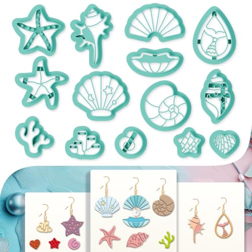 14Pcs Sea Shell Polymer Clay Earrings Cutters - style: Shell