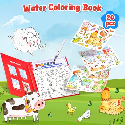 JoyCat Paint with Water Coloring Books for Toddlers (Farm) - style: Farm