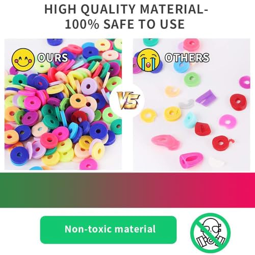 MIIIM 3600 PCS 10 Strands Polymer Clay Beads for Jewelry Making, Vinyl Heishi Beads 6mm for Surfer Bracelets Necklace Making (Navy) - color: XB01-Navy