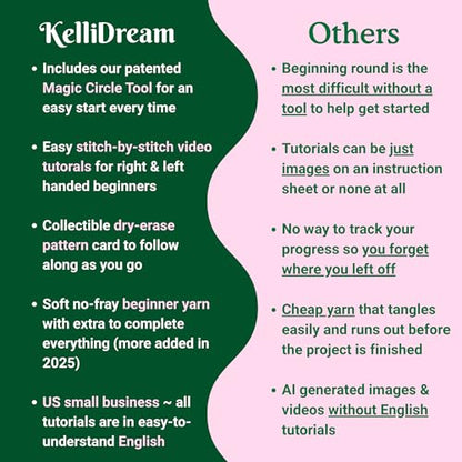 KelliDream Magic Circle Tool Inclusive Learn to Crochet Kit for Beginners; Step-by-Step Video Tutorials; All Supplies to Make Cute Amigurumi (Octopus) - color: Octopus