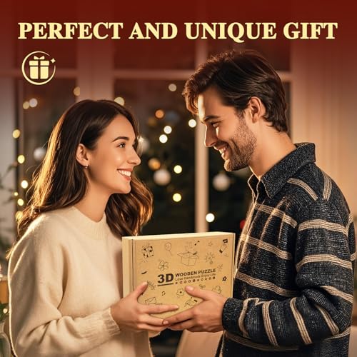 3D Wooden Puzzle Music Box for Adults-Christmas Cello Puzzle - color: Christmas Cello Puzzle