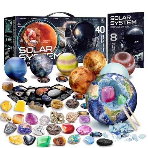 Gemstone Dig Kit - 40 Real Gems & Crystals, STEM Toy for Kids 6+