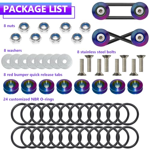 BFXM Universal Bumper Clips, Front Rear Bumper Quick Release Kit - color: Dazzling, size: 4set