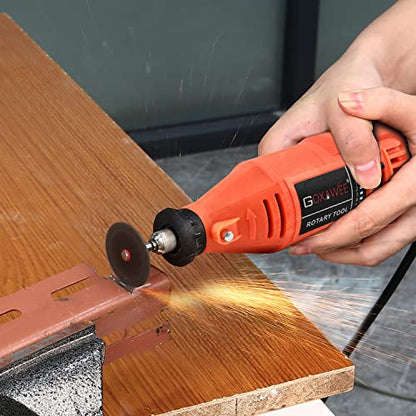 GOXAWEE Mini Rotary Tool Kit with Flex Shaft & Keyless Chuck -140Pcs, Red - color: Red Rotary Tool Kit