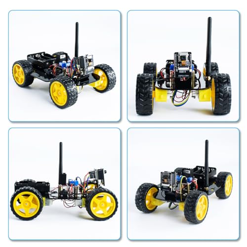 LAFVIN Camera Robot Car Kit for ESP32, WiFi Real-Time Video Streaming 4WD Smart Robot Car, L298N Motor Driver DIY STEM Programming Robot Kit with Complete Tutorial