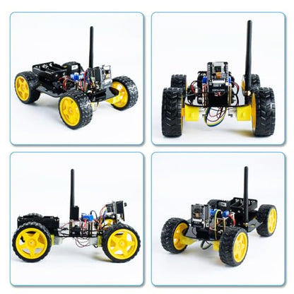 LAFVIN Camera Robot Car Kit for ESP32, WiFi Real-Time Video Streaming 4WD Smart Robot Car, L298N Motor Driver DIY STEM Programming Robot Kit with Complete Tutorial