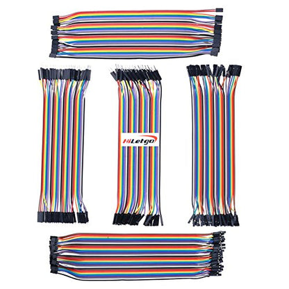 HiLetgo 200pcs Breadboard Jumper Wires - Dupont Wire Male & Female, 2.54mm & 2.0mm, 20cm Assortment Kit for Arduino DIY (Pack of 2) - size: Small (Pack of 2)