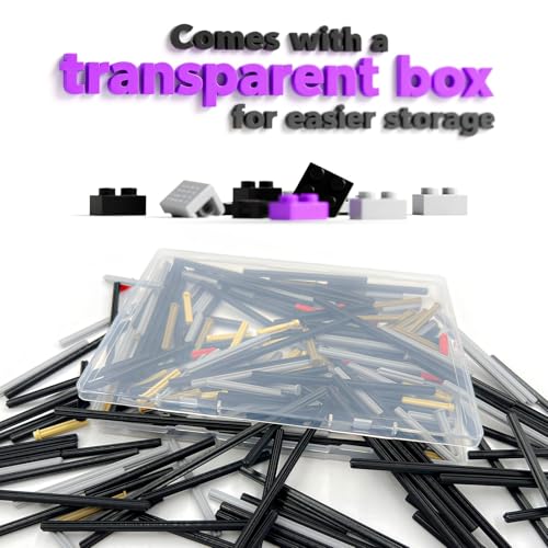 120 Pieces Axle Rods Assortment Pack, Axle Connectors Building Blocks Accessories for Building with 15 Size, Compatible with legoes Parts and Pieces