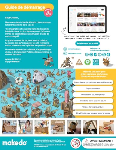 Makedo Starter | Cardboard Construction Starter Pack, 36 Pieces, Age 4+