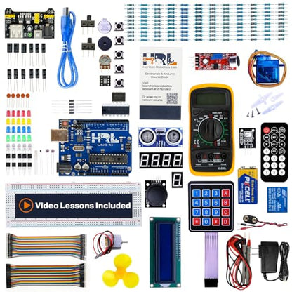 Horizon Uno Electronics Starter Kit with Video Lessons – Arduino-Compatible Board, Sensors, LEDs, Servos & More – Learn Electronics & Coding for Beginners