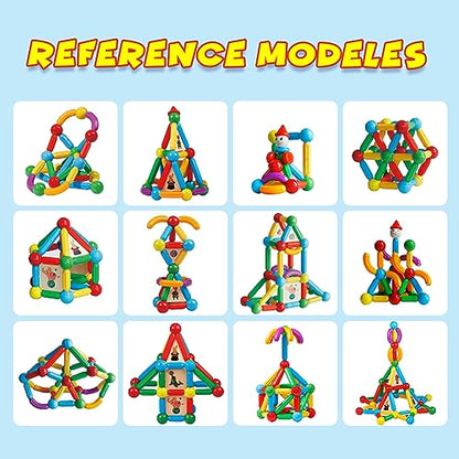 MAGBLOCK 136PCS Magnetic Building Blocks Magnet Sticks for Kids 3+ - color: 136pcs