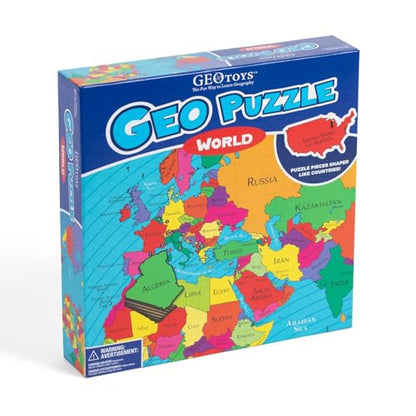 GeoPuzzle World Jigsaw Puzzles, 68 Pc Map Puzzle for Kids Ages 6 & Up - color: 1 Set-world