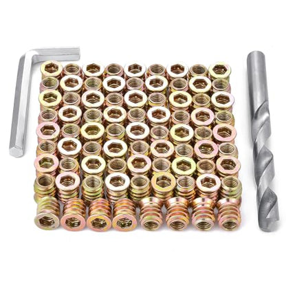 50 Pcs 5/16"-18x12mm Threaded Inserts for Wood for Furniture Reinforcement - size: 5/16"-18x12mm