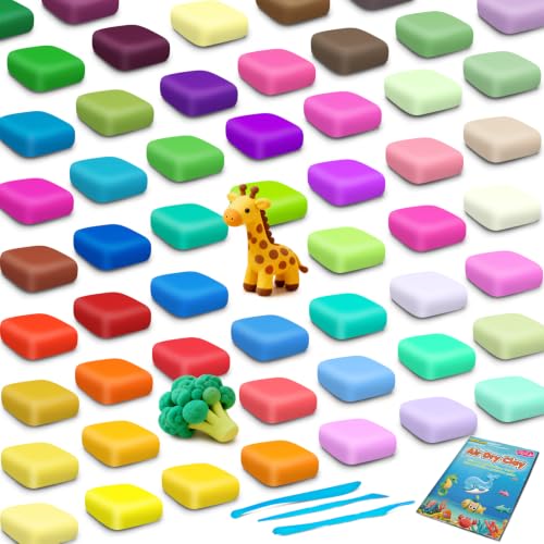 Air Dry Clay 72 Colors, Modeling Clay for Kids, DIY Molding Toy with Tools - color: 72 Colors