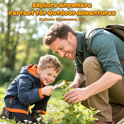 Kids Microscope Orange Deer - Digital Handheld STEM Kit & 1080P Camera (600x Zoom) - Portable Science Toy for Outdoor Camping & Backyard Fun - Gift for Boys & Girls Age 5-12